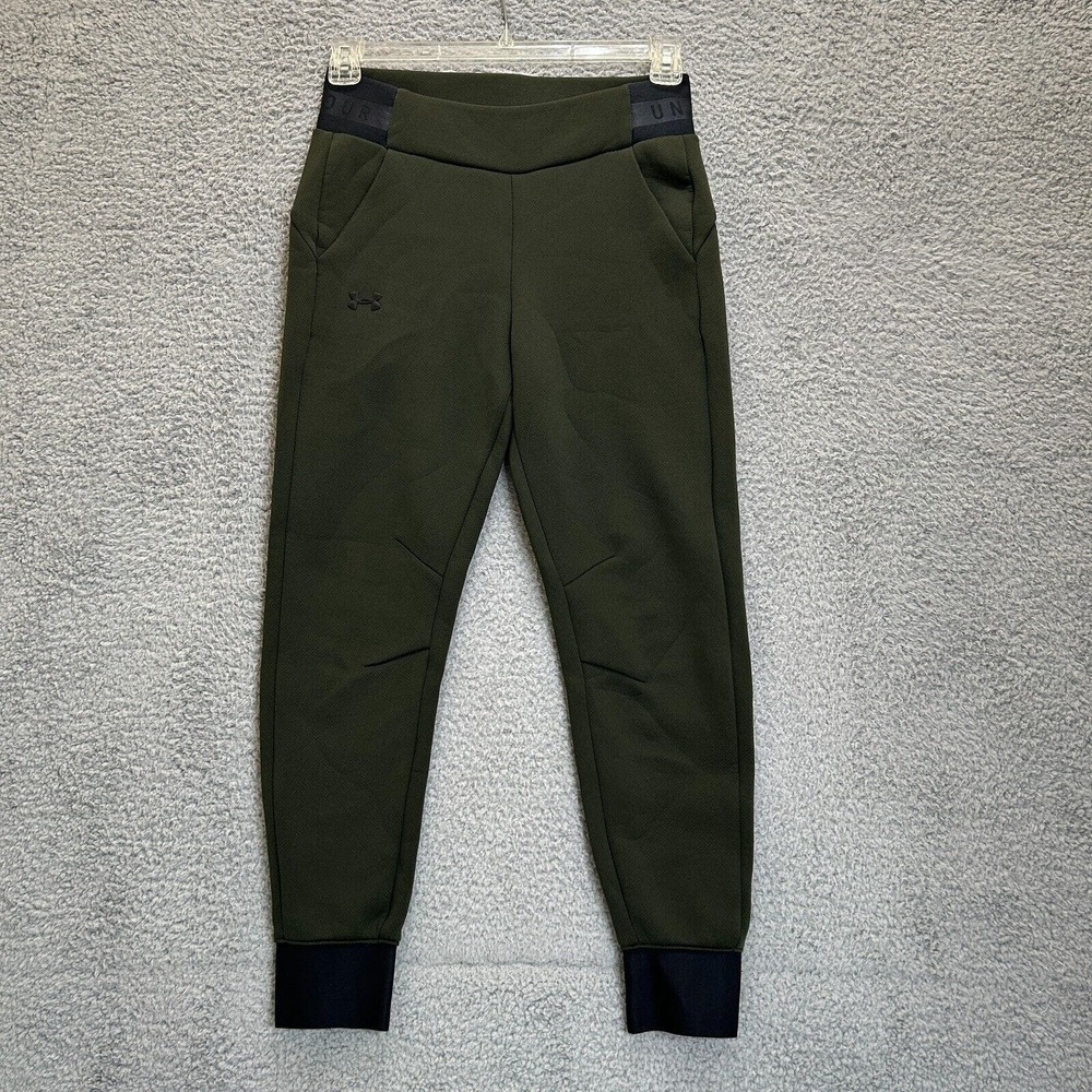 Under Armour Joggers Women XS Green Loose Fit Ankle‎ Zip Athleisure Pockets